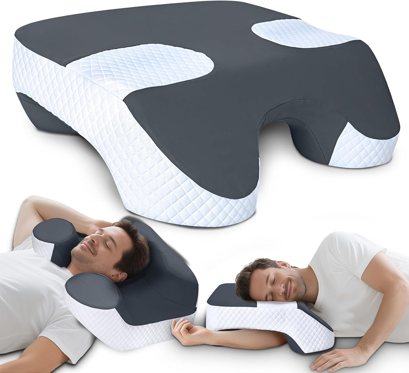 SAHEYER Almohada para dormir lateral con orificios para los brazos,...