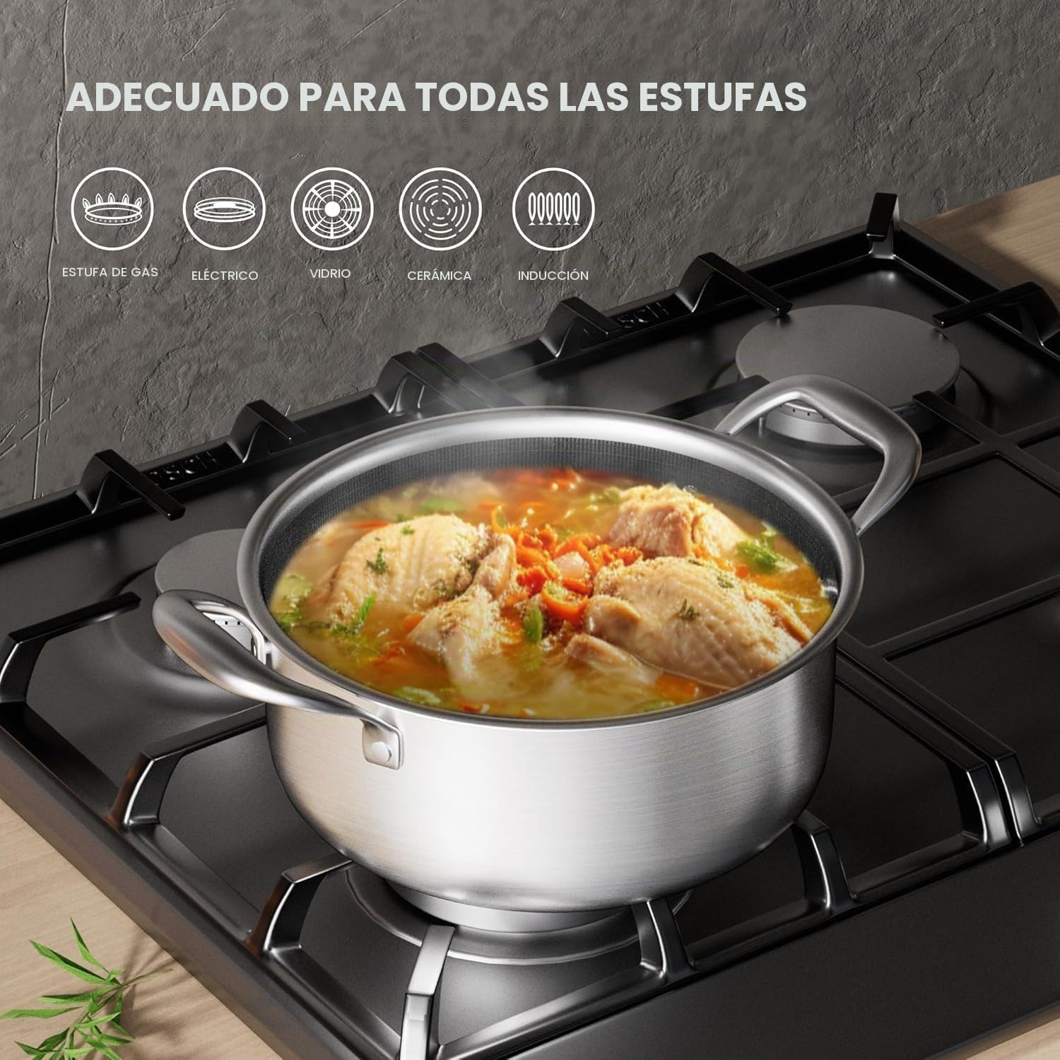 COOKER KING Juego de 7 piezas de utensilios de cocina de acero inox...