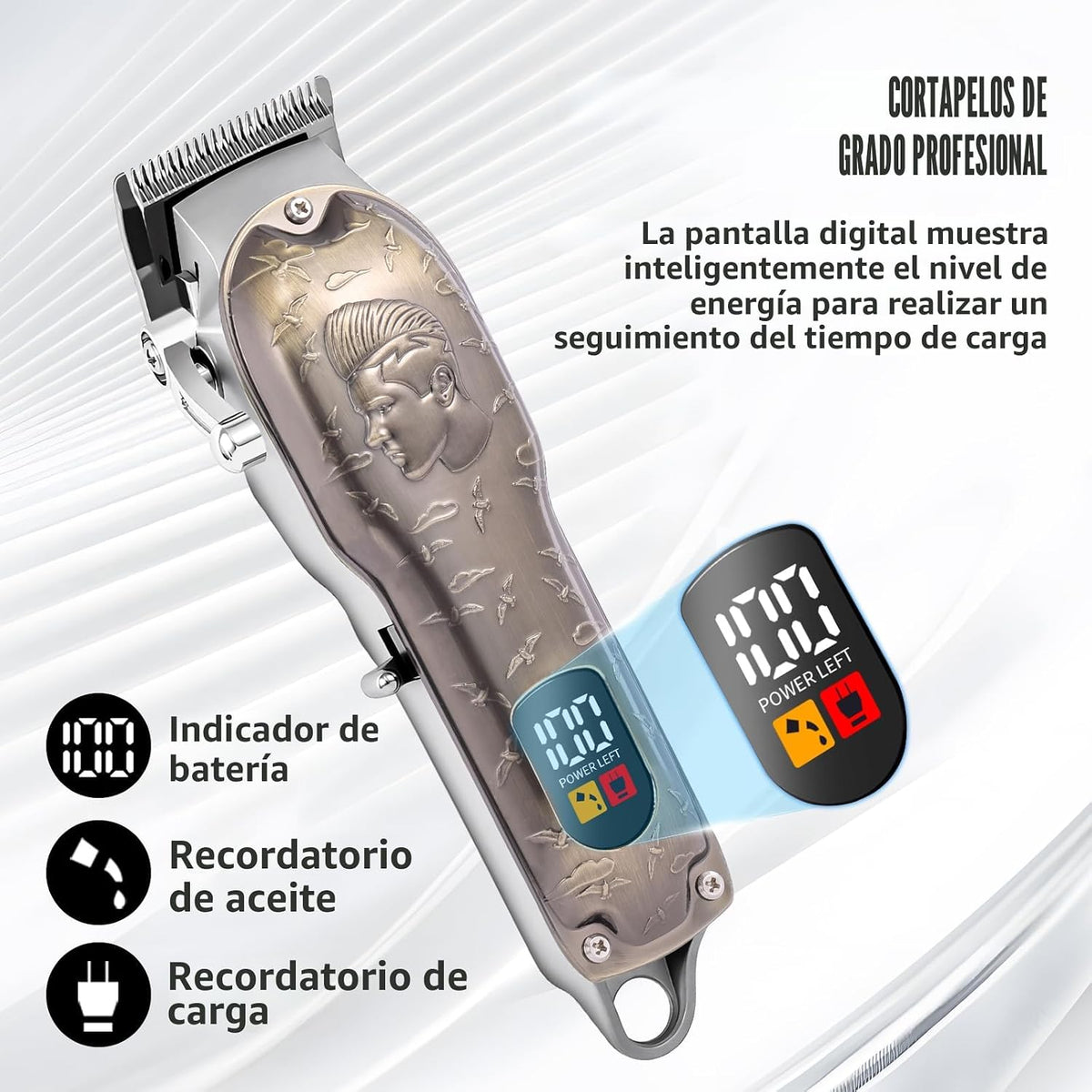 Juego de cortapelos profesional, cortapelos para hombres, recortado...
