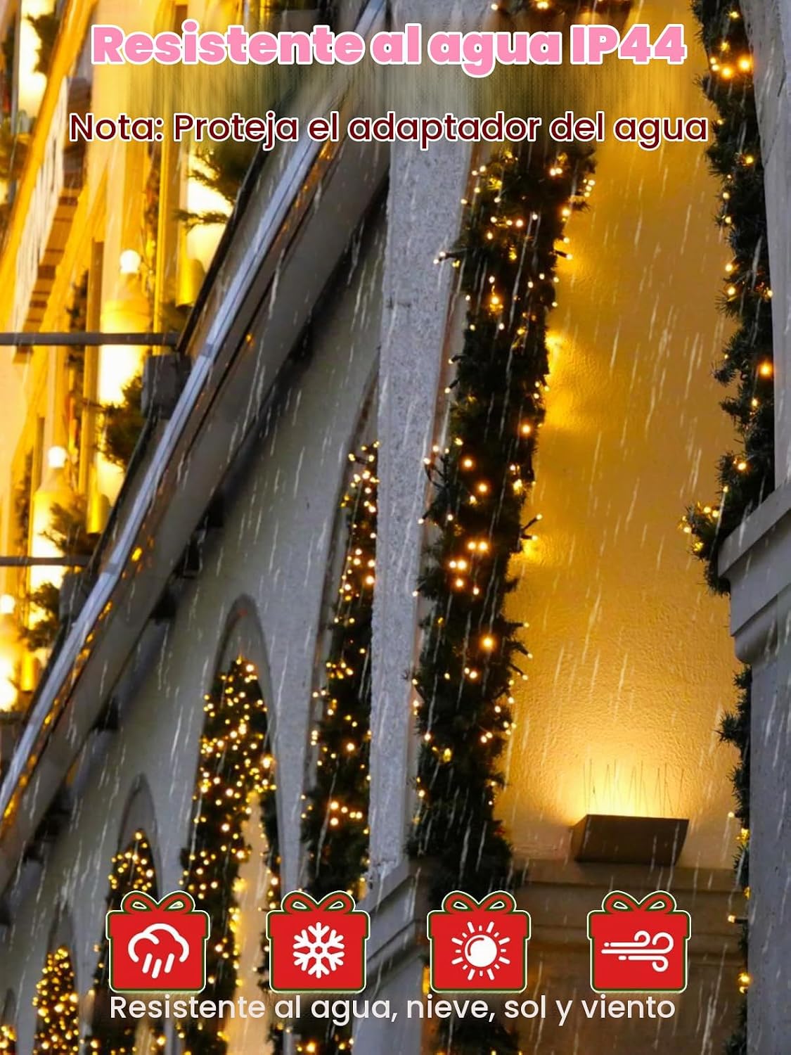 Luces de racimo de Navidad de 50 pies, 1000 luces LED con control r...