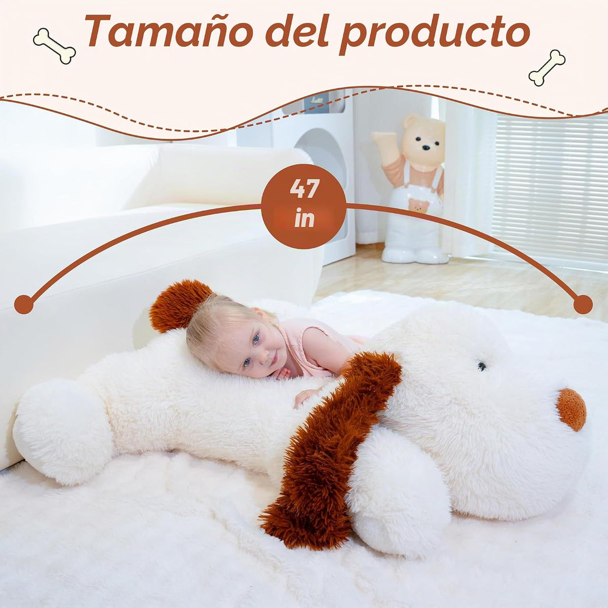 GADXV Animales de peluche de perro grande de 47 pulgadas, peluches...