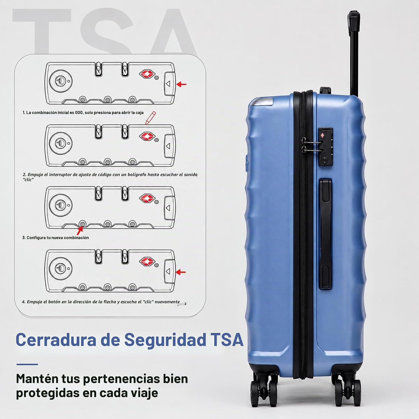 CONCEPTEN Juego de 5 piezas de equipaje de mano aprobado por aerolí...