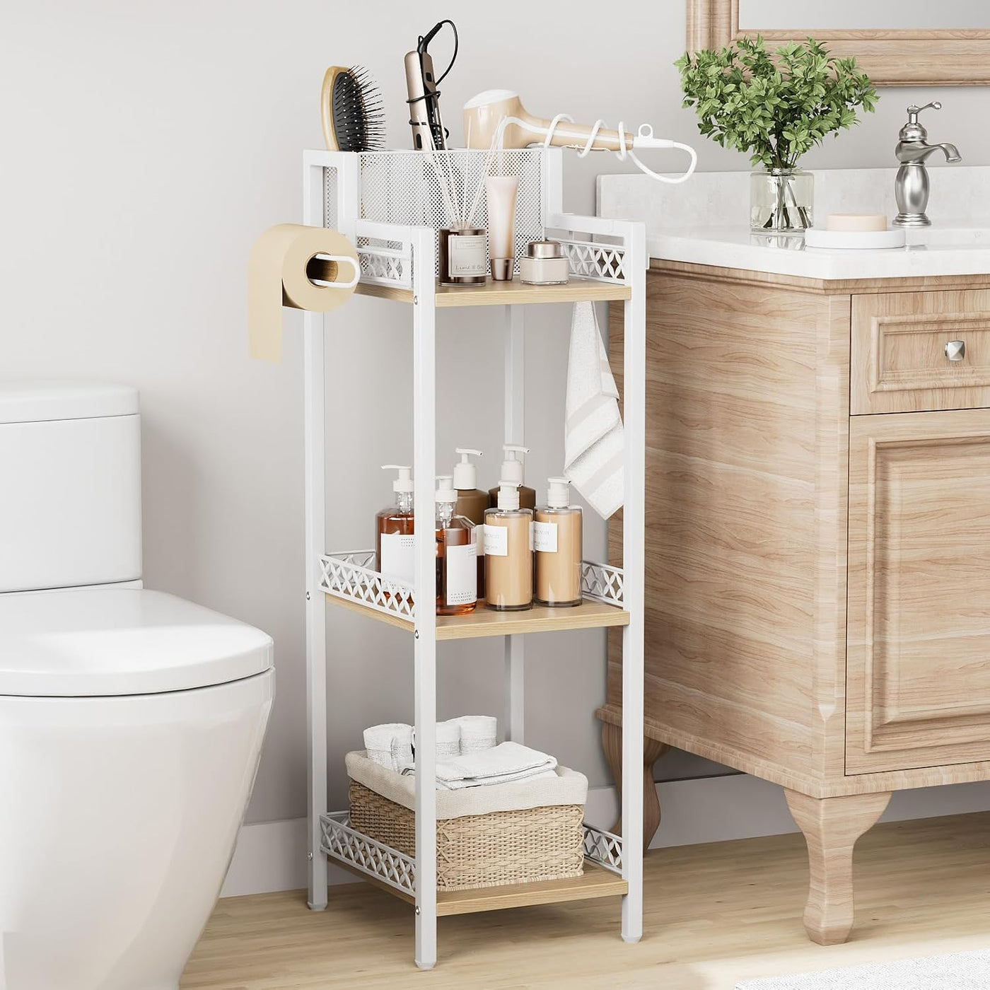 FURFUN - Estante de almacenamiento delgado para baño, organizador d...
