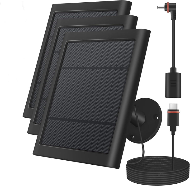 Panel solar para cámara de anillo, paquete de 3 cargadores solares...