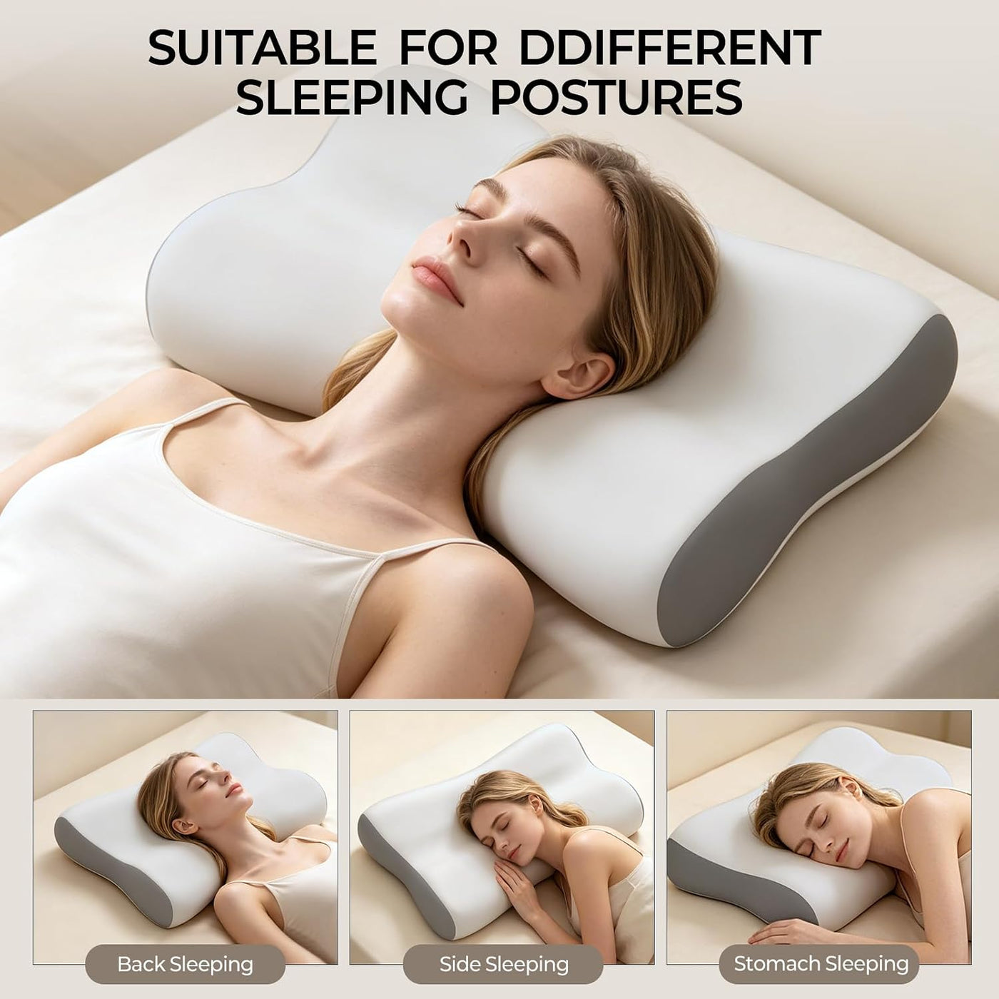 Polovo Almohada cervical para aliviar el dolor – Almohada ergonómic...