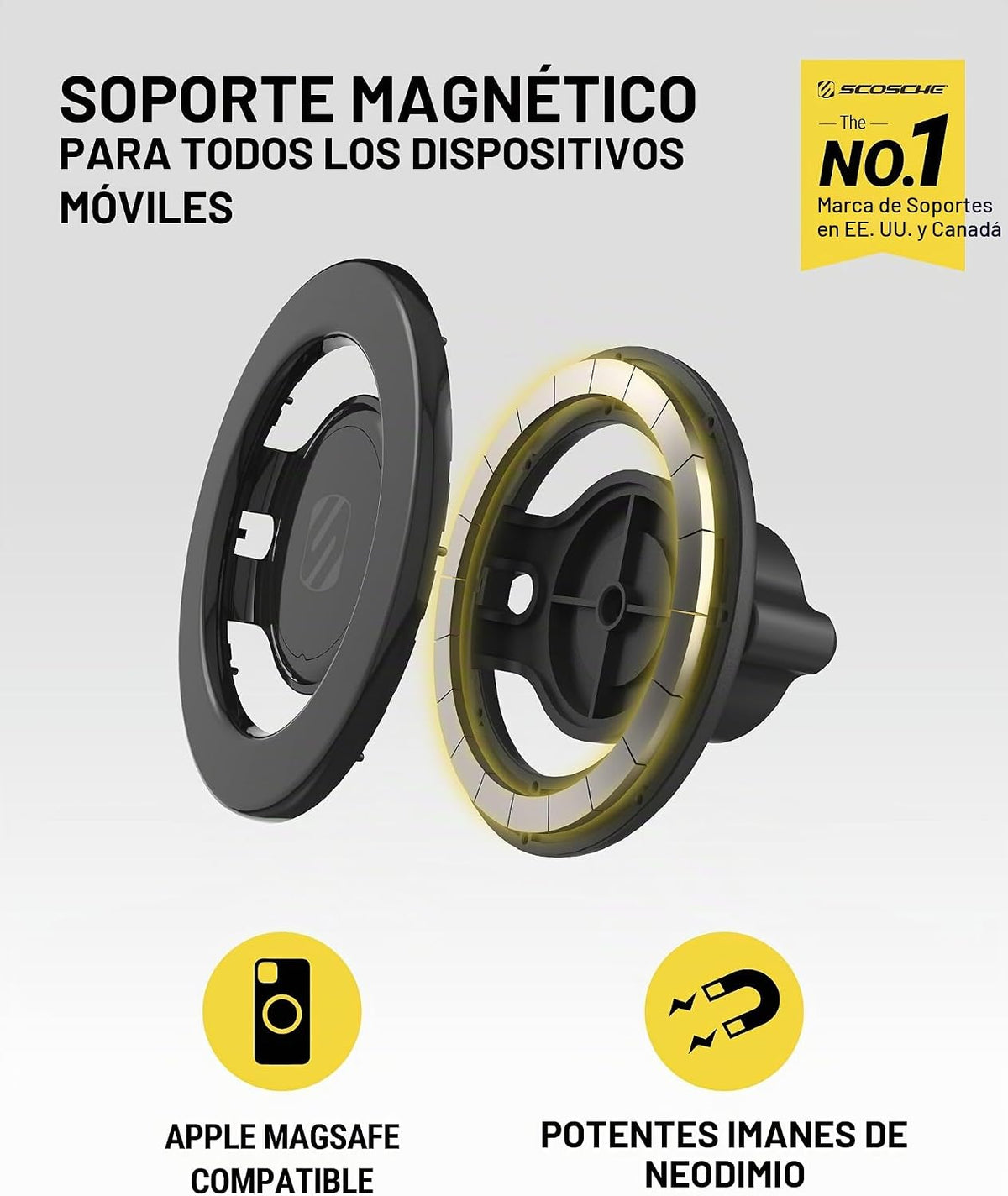 Scosche MagicMount™ SMSCUP - Soporte magnético para teléfono con so...