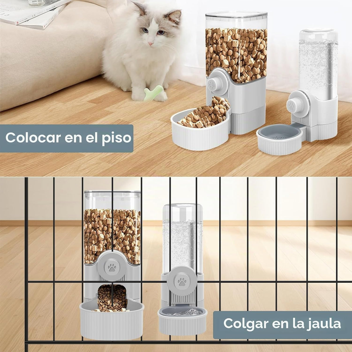 Jaula colgante auto pequeño alimentador de mascotas conjunto para c...