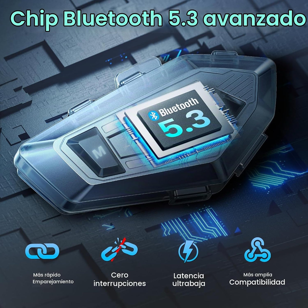AURISOM Auriculares Bluetooth para casco de motocicleta con 2 tipos...