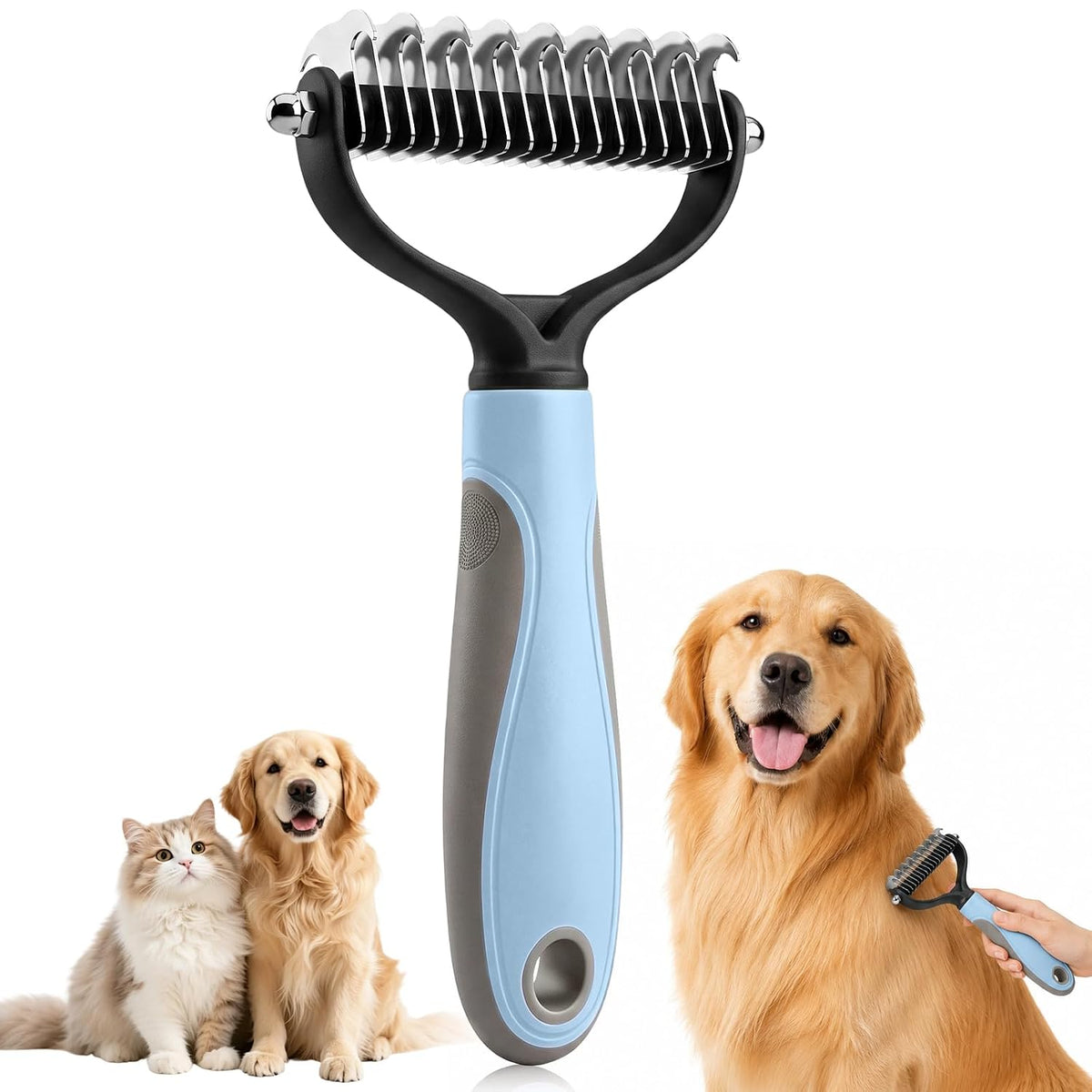 Cepillo de aseo de mascotas para perros y gatos, cepillo de aseo de...
