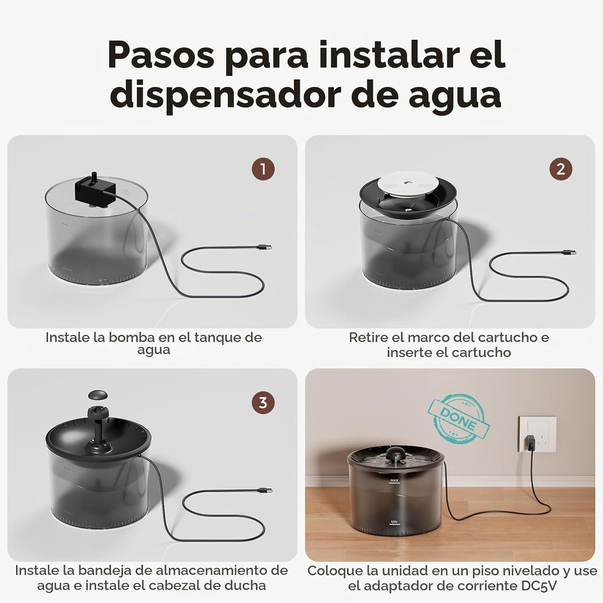 IMIPAW Alimentador automático para gatos 5G WiFi y dispensador de a...