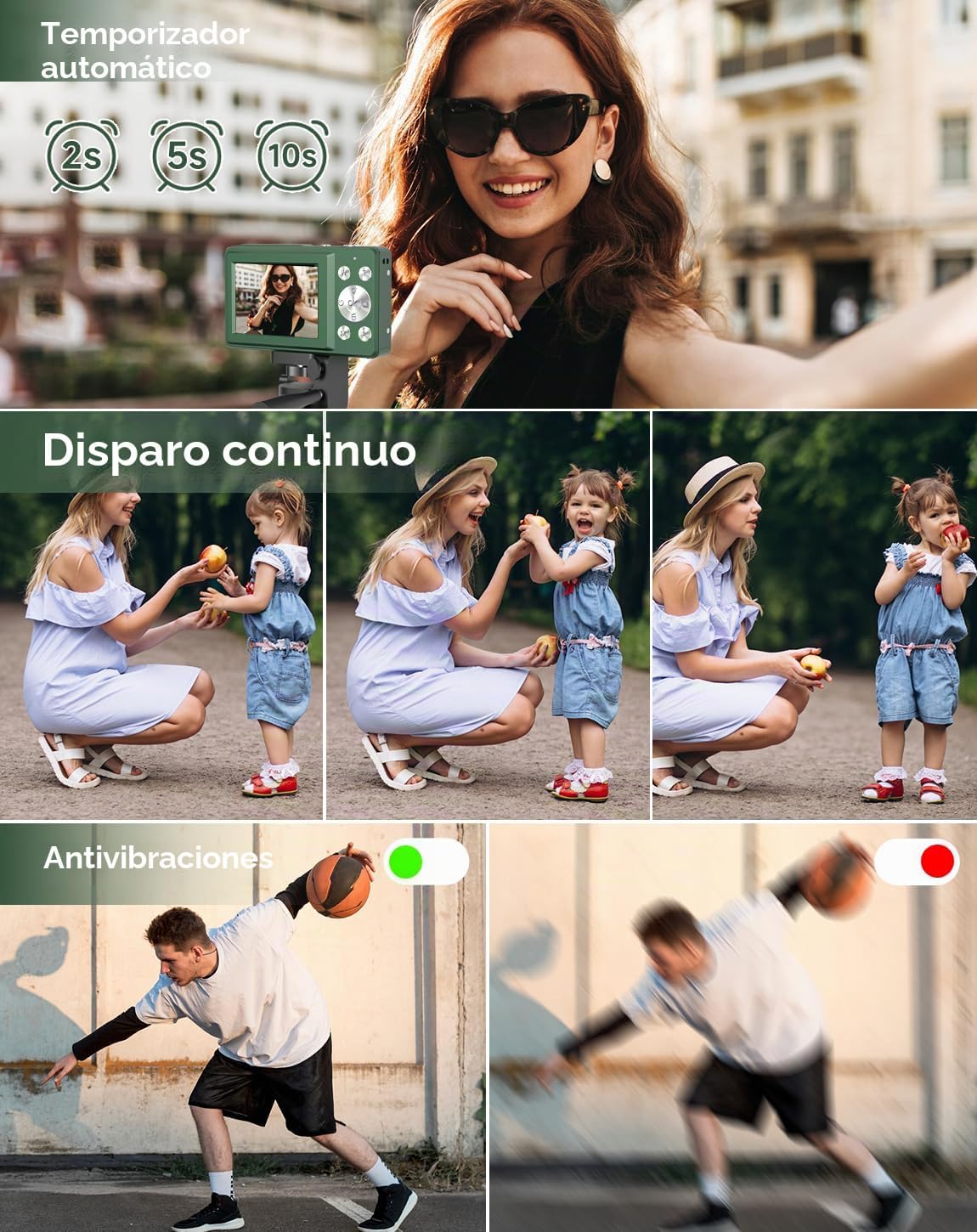 Cámara digital para niños, FHD 1080P 44MP Cámara digital de apuntar...