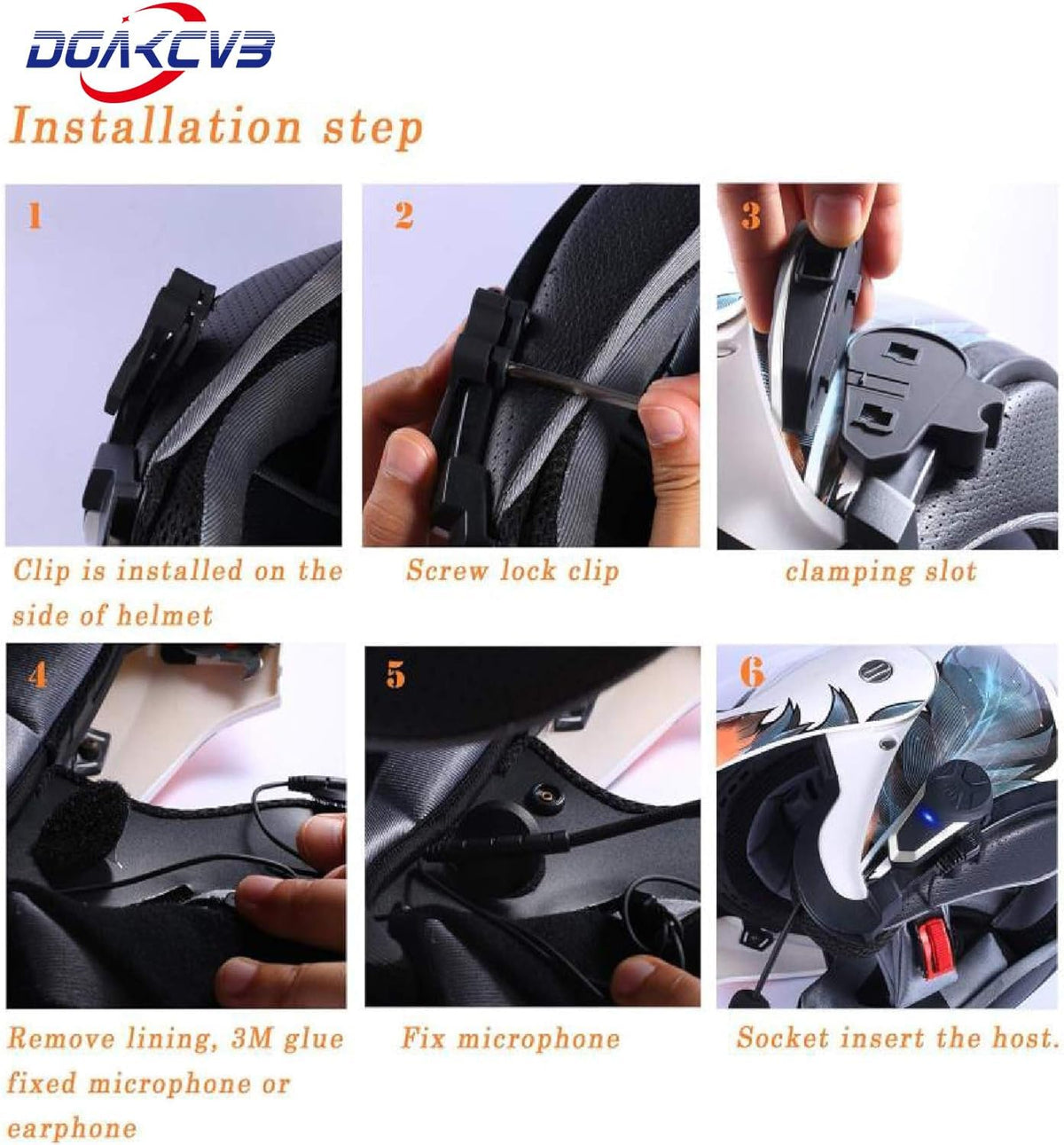 Dgakcvb Auriculares Bluetooth para motocicleta, BT-S3 Bluetooth 5.0...