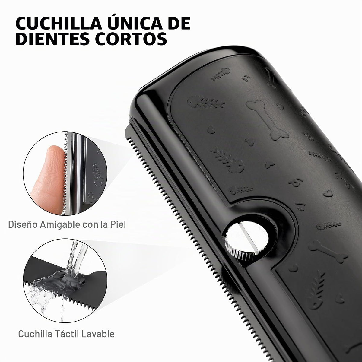 PetPog - Cepillo para perros para pelo corto, color negro | Hoja de...