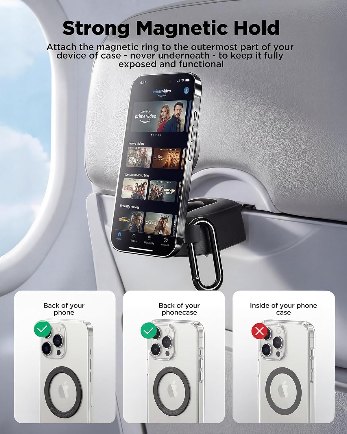 iOttie Treker Travel Essentials - Soporte magnético para teléfono d...