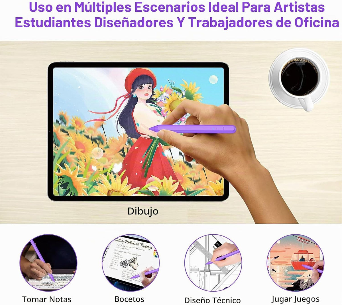 Lápiz óptico para iPad 2018-2026 con rechazo de palma, Apple Pencil...
