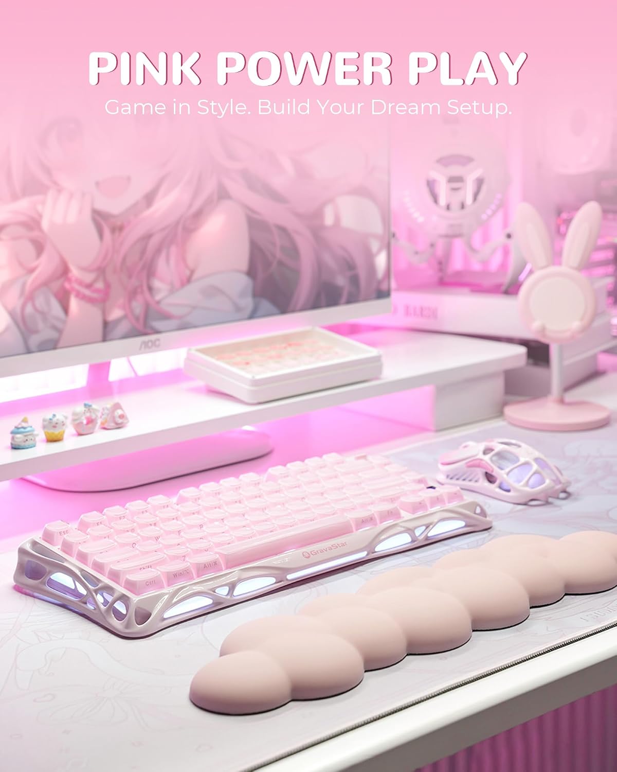 GravaStar Mercury K1 75% Teclado mecánico inalámbrico para juegos,...