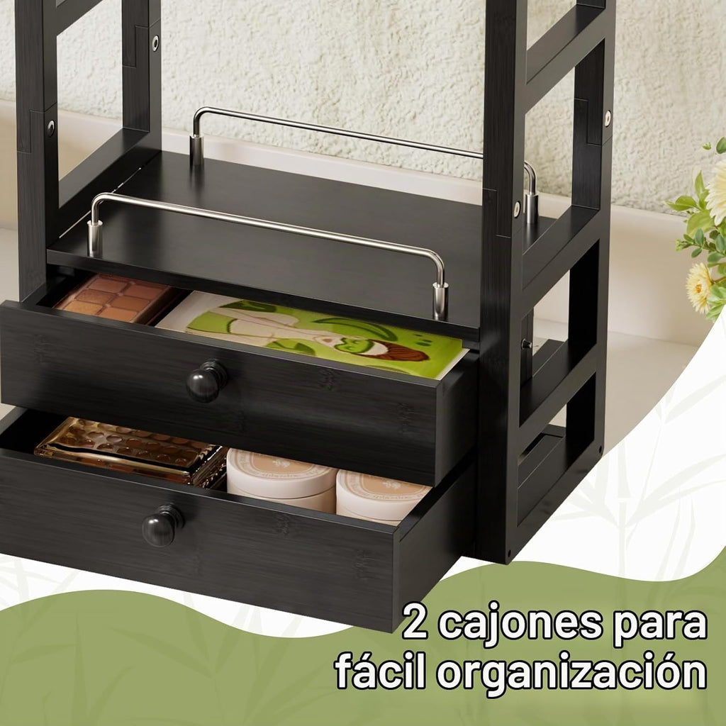 AmazerBath Organizador de bambú para mostrador de baño, organizador...