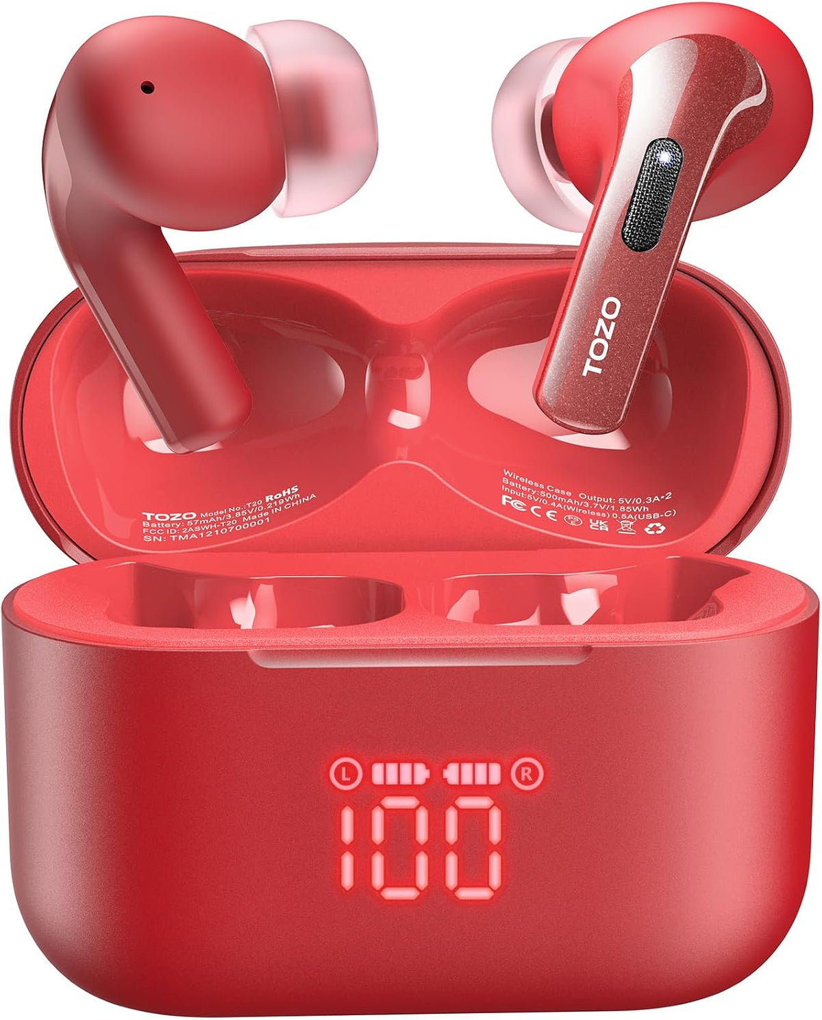 Auriculares inalámbricos TOZO T20 con tiempo de reproducción de 97...