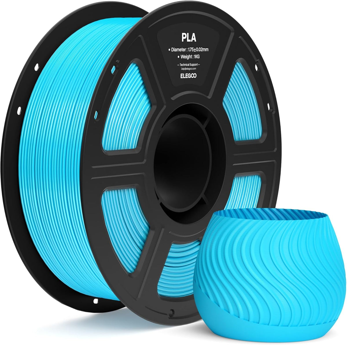 ELEGOO Filamento PLA 1.75mm Azul Cielo 1KG, Filamento para Impresor...