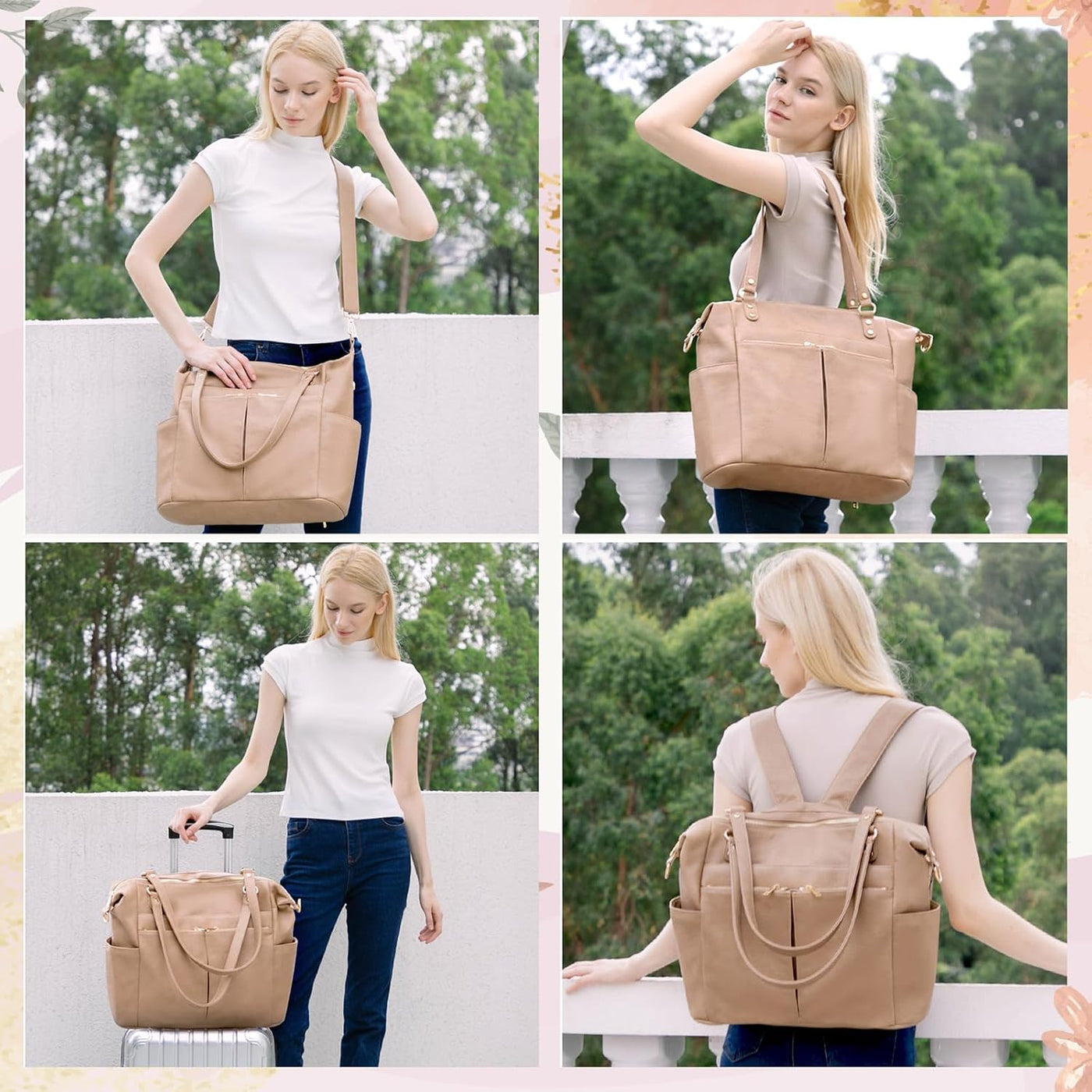 MOMINSIDE Bolsa de pañales Tote Convertible Bolsa de pañales Mochil...