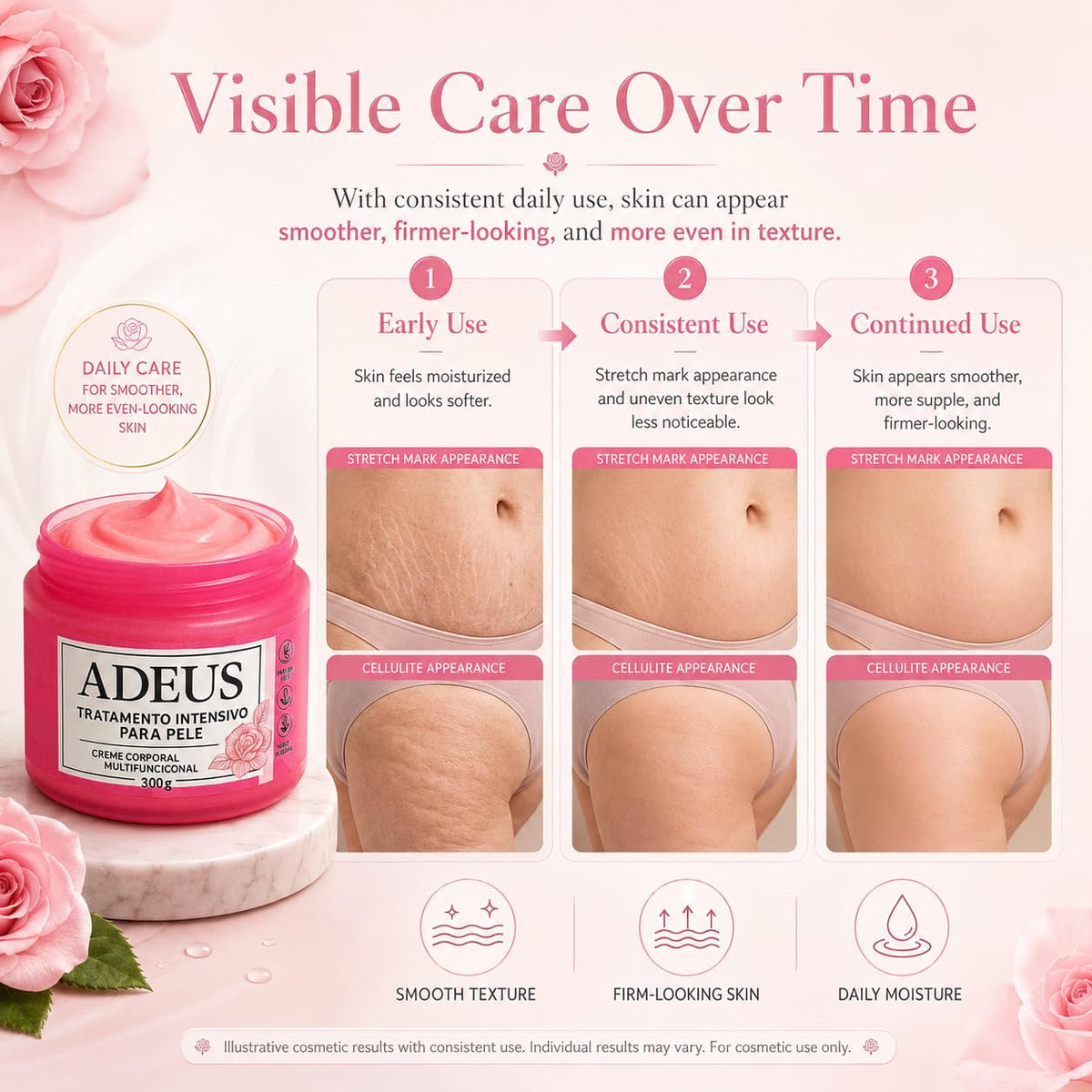 Crema Rosa Para Estrías, Crema Intensiva Crema ADEUS Para Estrías,...