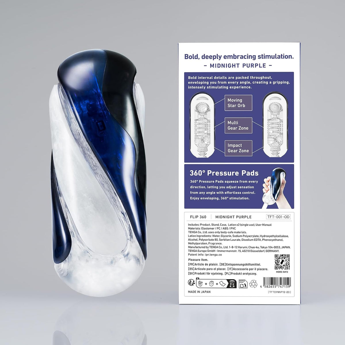 TENGA FLIP 360 Midnight Purple - Funda masturbadora masculina de es...