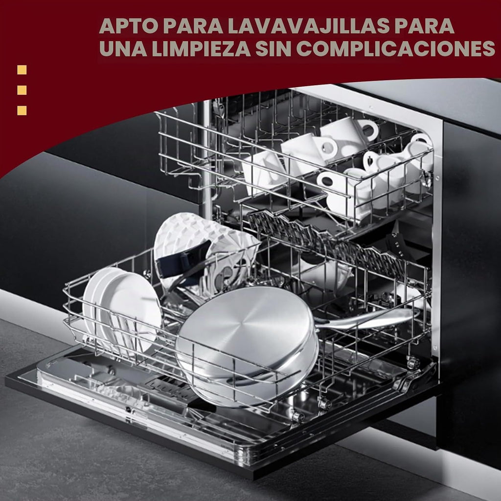 EWFEN Sartén de Acero Inoxidable de Tres Capas de 12 Pulgadas, Sart...