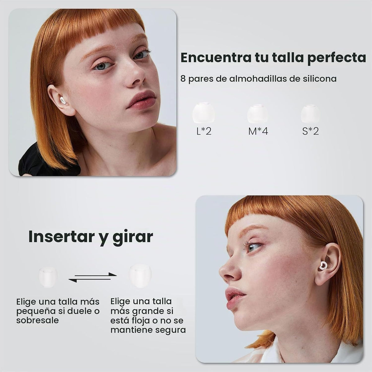 JUSTRVN Tapones para los oídos para dormir, 2 pares de elegantes ta...