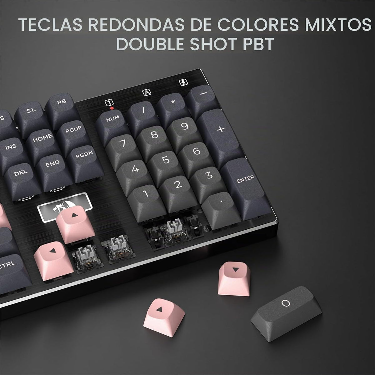 Redragon Teclado mecánico atado con cable del juego K556 RGB, table...