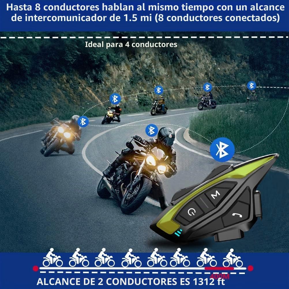 Kit de intercomunicador Bluetooth para casco de motocicleta, casco...