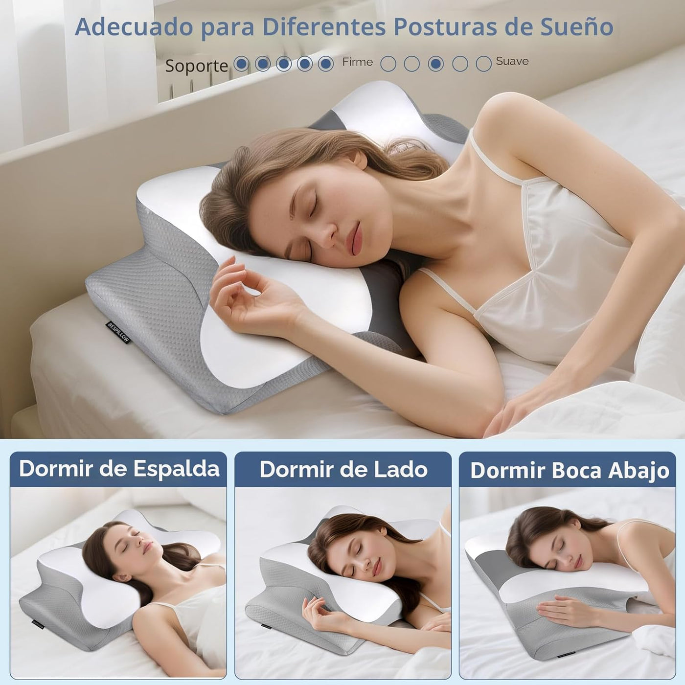 Almohada cervical para el cuello para aliviar el dolor, almohada er...