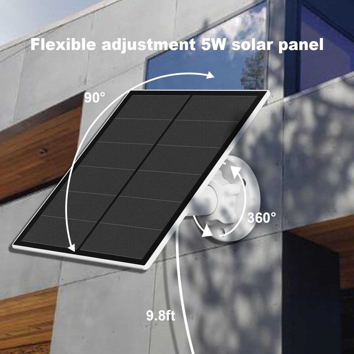 Panel solar para cámara de seguridad, panel solar USB de 5 W para m...