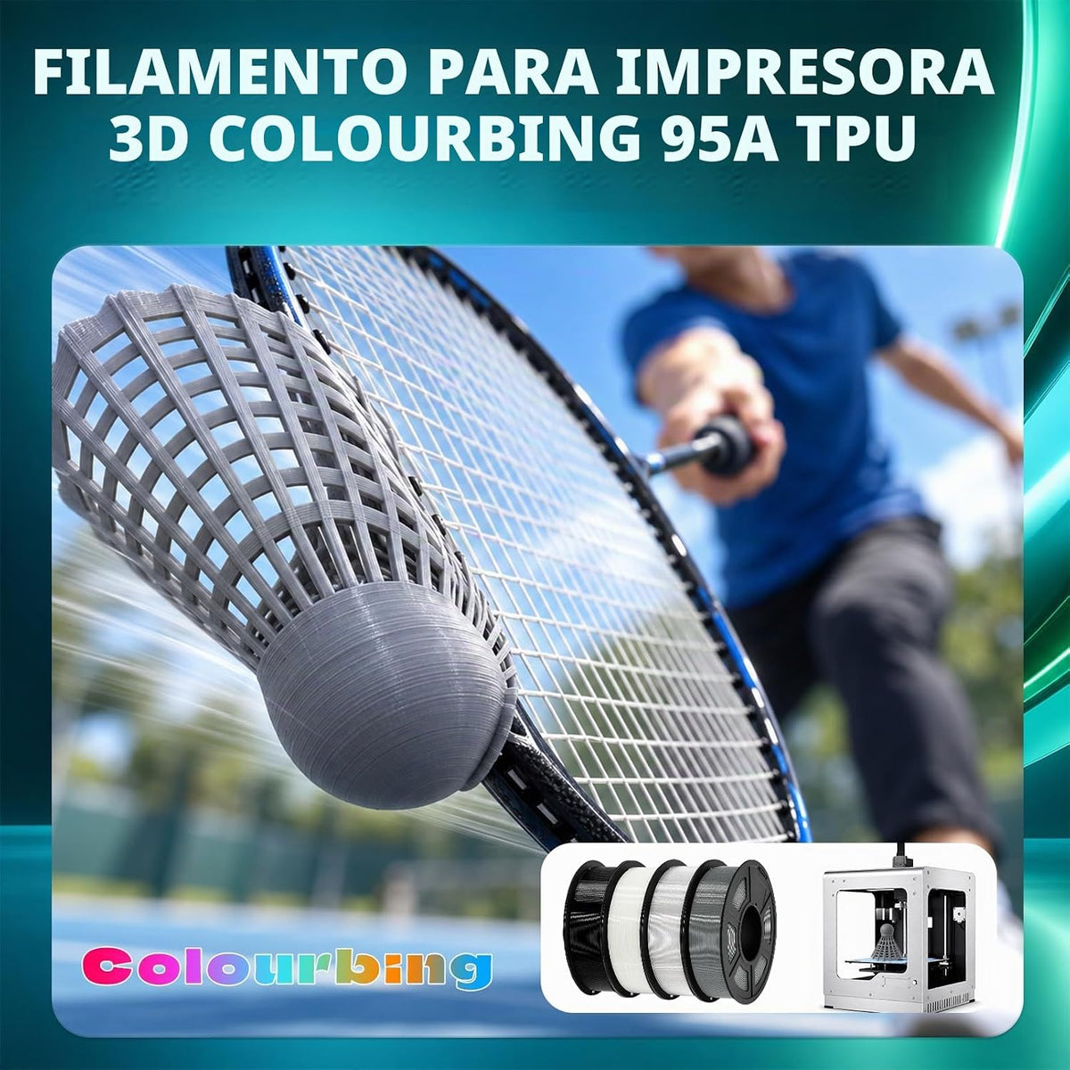 Colourbing Paquete de filamentos flexibles de TPU 95A para impresor...