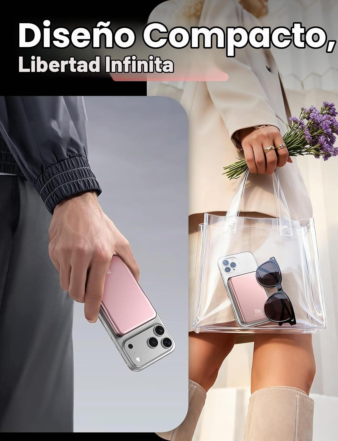 Cargador portátil magnético de 10000 mAh, carga rápida para batería...