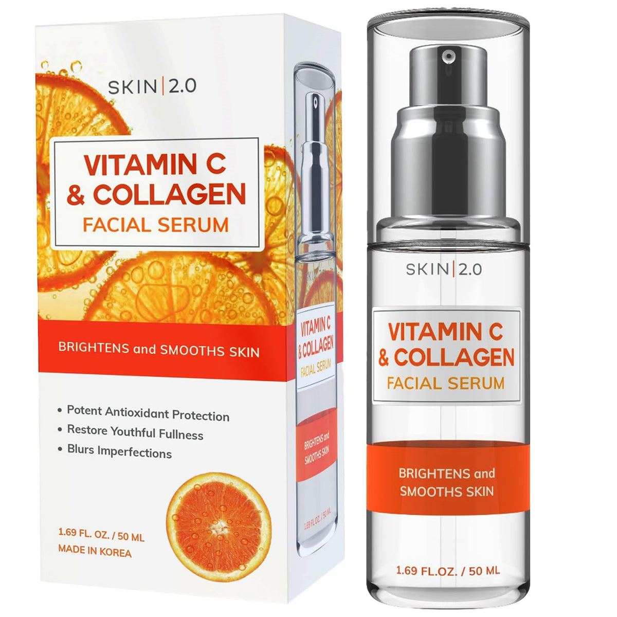 Skin 2.0 Suero de vitamina C, probado por dermatólogos, antienvejec...