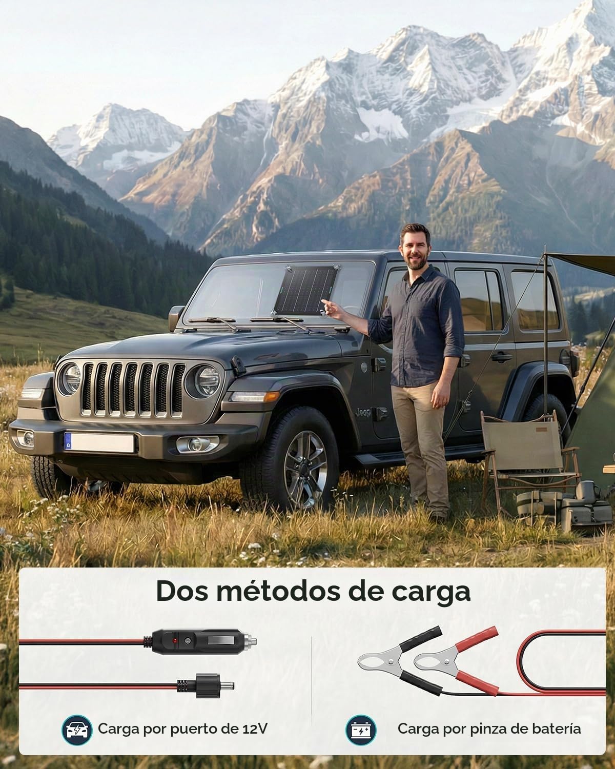 ECOBOSS Cargador de batería solar de 10 W, mantenimiento de 12 V |...