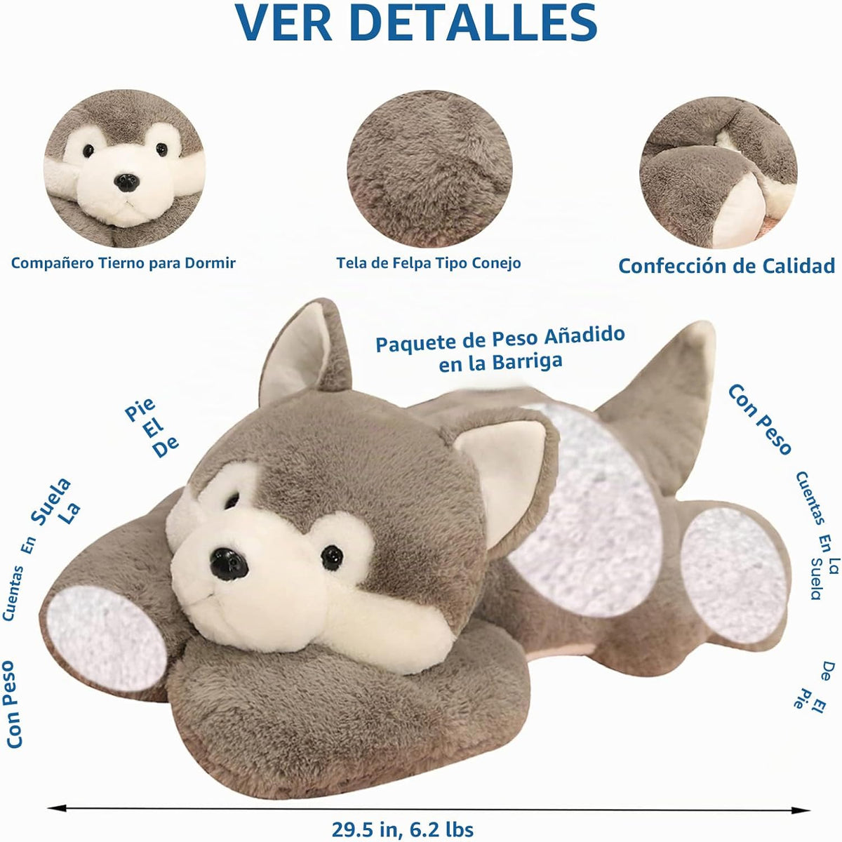 ronivia Animales de Peluche con Peso, 29.5" 6.2lbs Juguete de P...