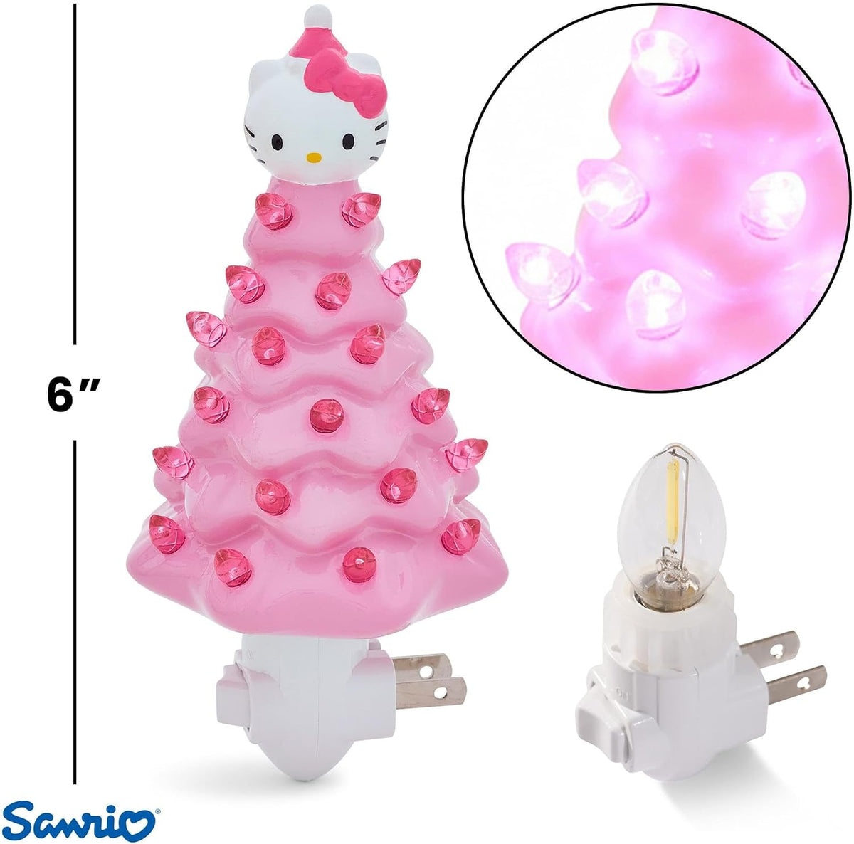 Ukonic Sanrio Hello Kitty Árbol de Navidad Rosa de Cerámica de 6 Pu...