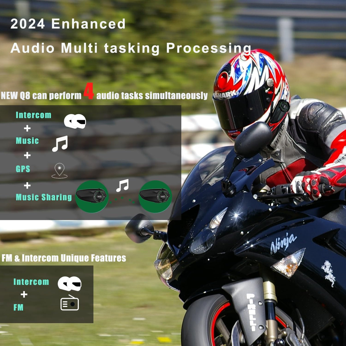 SolaMr Auriculares Bluetooth para casco de motocicleta, sistemas de...