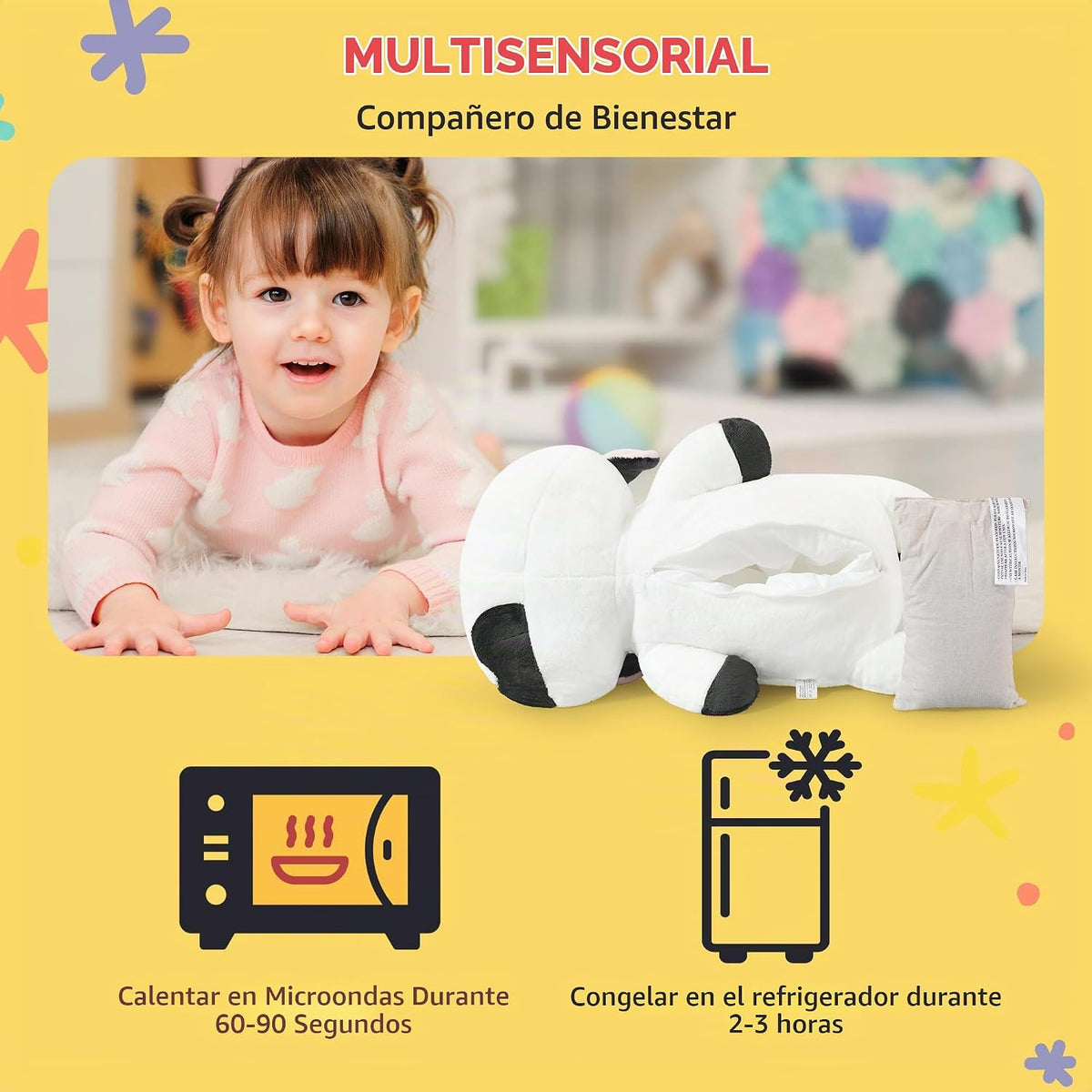 Onsoyours Animales de peluche originales de vaca girasol con peso y...