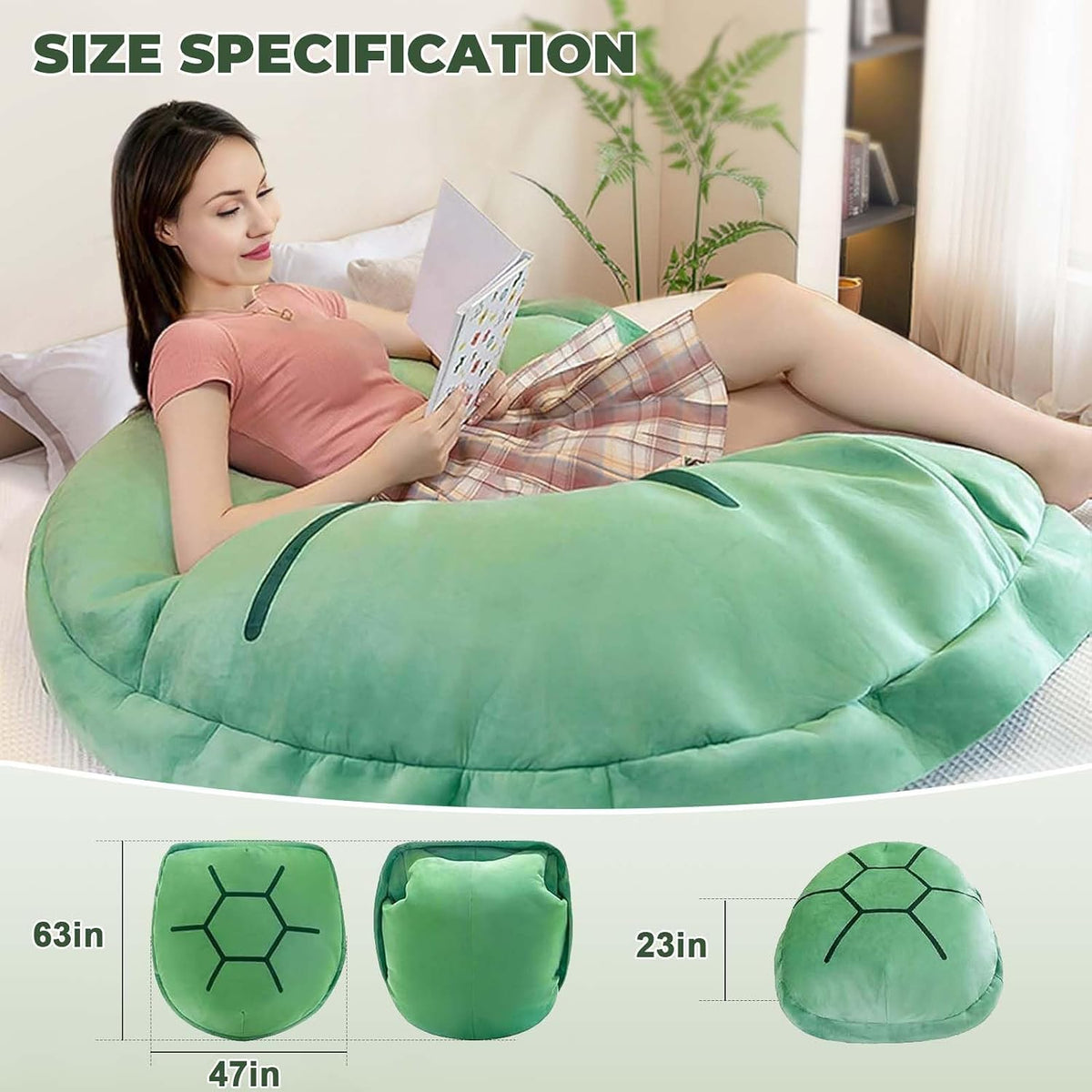 HXIDDANG Almohada de Concha de Tortuga Gigante Multifuncional Portá...