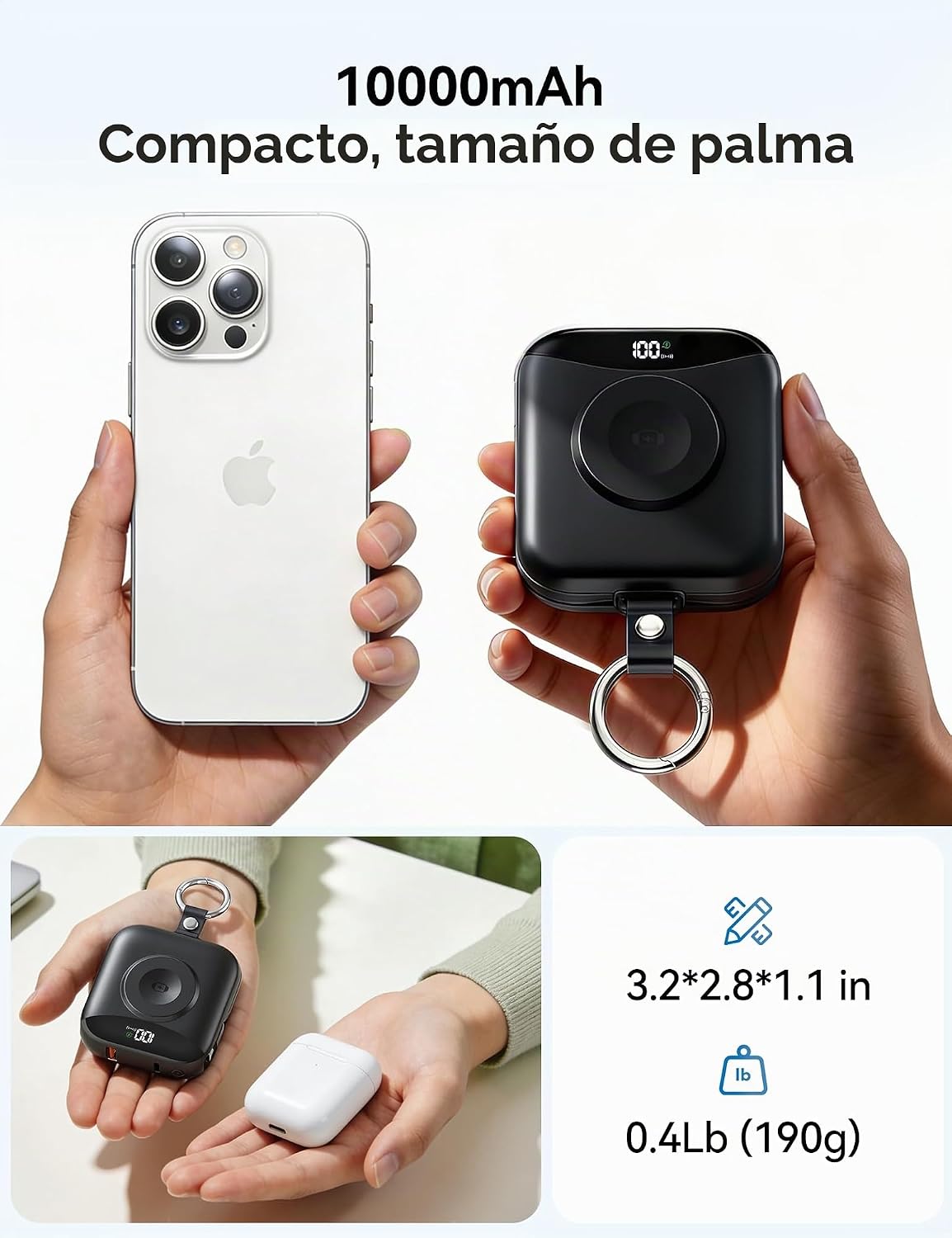 BLJIB Cargador portátil 10000mAh 22.5W Banco de energía incorporado...