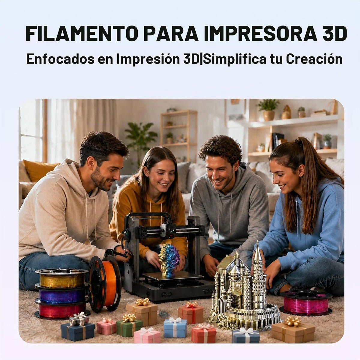 Frucindra Paquete de filamentos para impresora 3D de seda PLA+, bri...
