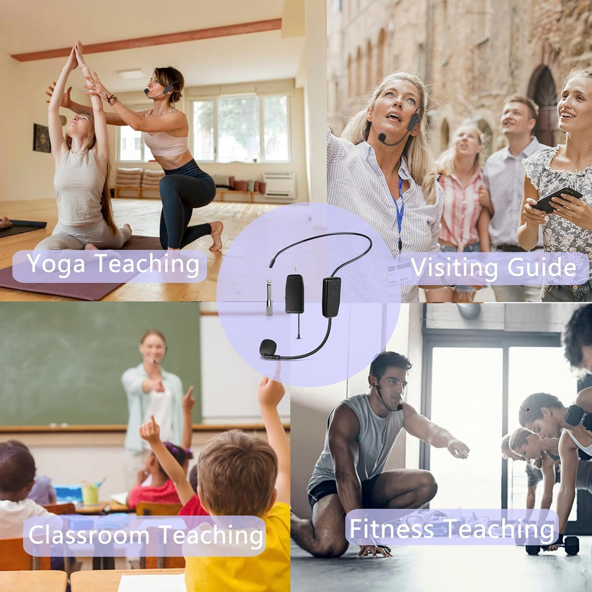 Sistema de micrófono con auriculares inalámbricos profesional: micr...