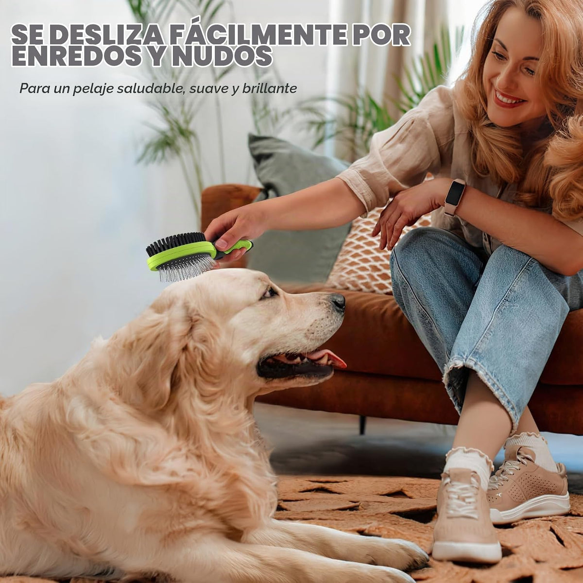 2 piezas de herramientas de aseo para mascotas - Cepillo de doble c...