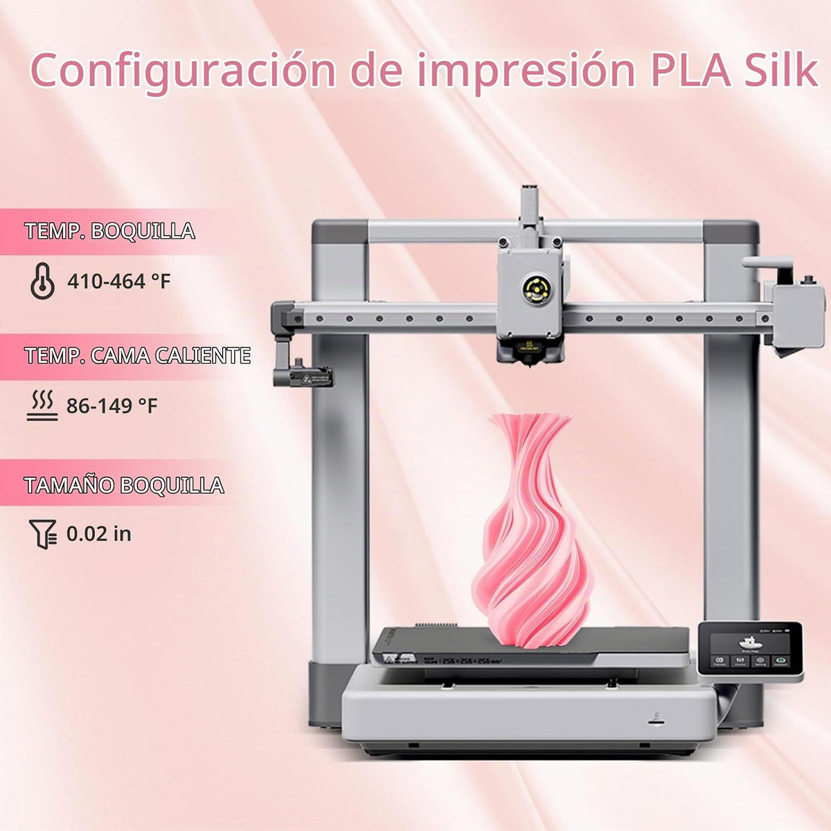 AMOLEN - Filamento PLA de 0.069 pulgadas, sedoso brillante rosa Sak...