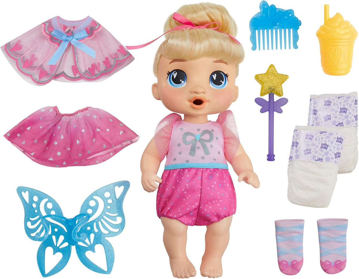 Baby Alive Fairy Fashions - Muñeca Harper Hugs con accesorios de ro...