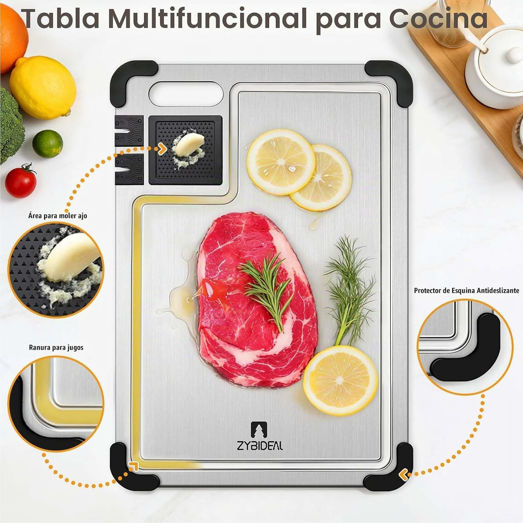 ZYBIDEAL Juego de 3 tablas de cortar de titanio premium, tabla de c...