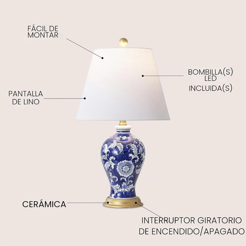 JONATHAN Y JYL3009E Grace 24" lámpara de mesa LED de cerámica\/...