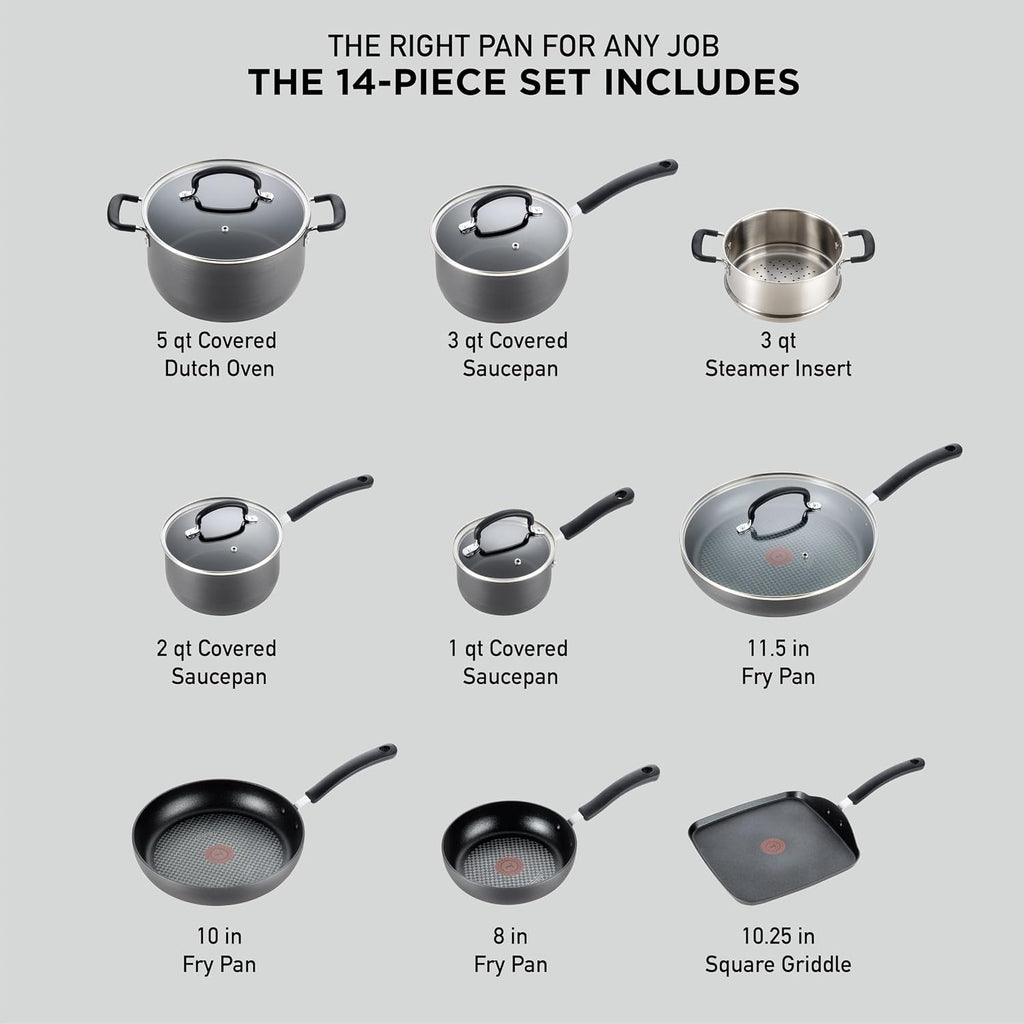T-fal Ultimate - Juego de utensilios de cocina antiadherentes de al...